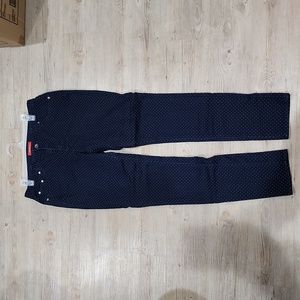 Suko Jeans Polka Dot Navy Blue‎ Skinny Pants. Size 12.